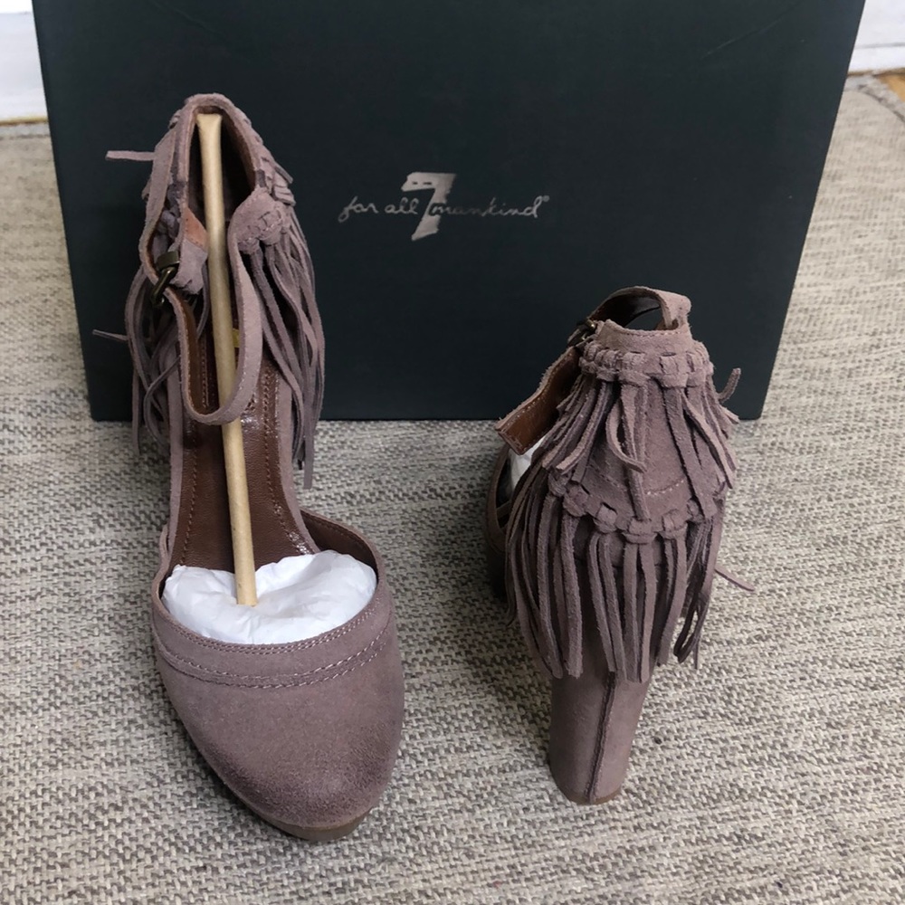 NWT 7 FOR ALL MANKIND MAUVE SUEDE HEELS SIZE 8M